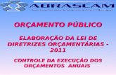 ORÇAMENTO PÚBLICO ELABORAÇÃO DA LEI DE DIRETRIZES ORÇAMENTÁRIAS - 2011 CONTROLE DA EXECUÇÃO DOS ORÇAMENTOS ANUAIS.