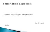 Gestão Estratégica Empresarial Prof. José Luis. O seminário visa prover o aluno de informações sobre os conceitos mais modernos de Gestão Empresarial,