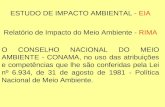 ESTUDO DE IMPACTO AMBIENTAL - EIA Relatório de Impacto do Meio Ambiente - RIMA O CONSELHO NACIONAL DO MEIO AMBIENTE - CONAMA, no uso das atribuições e.