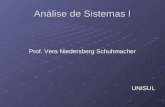 Análise de Sistemas I Prof. Vera Niedersberg Schuhmacher UNISUL.