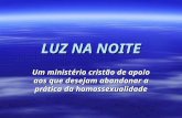 LUZ NA NOITE Um ministério cristão de apoio aos que desejam abandonar a prática da homossexualidade.