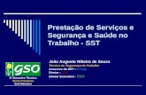 Prestação de Serviços e Segurança e Saúde no Trabalho - SST João Augusto Ribeiro de Souza Técnico de Segurança do Trabalho Assessor de SST – GTseg CPA.