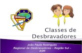 João Paulo Rodrigues Regional de Desbravadores – Região Sul – ASM Líder Master Avançado.