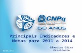 Ministério da Ciência e Tecnologia Principais Indicadores e Metas para 2011 a 2014 Glaucius Oliva Presidente 03/01/2011.