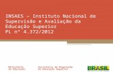 INSAES – Instituto Nacional de Supervisão e Avaliação da Educação Superior PL nº 4.372/2012 Ministério da Educação Secretaria de Regulação da Educação.