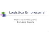 1 Logística Empresarial Decisões de Transporte Prof. José Correia.