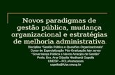 Novos paradigmas de gestão pública, mudança organizacional e estratégias de melhoria administrativa Disciplina Gestão Pública e Questões Organizacionais.