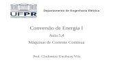 Conversão de Energia I Aula 5.4 Máquinas de Corrente Contínua Prof. Clodomiro Unsihuay Vila Departamento de Engenharia Elétrica.