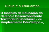 O que é o EduCampo O Instituto de Educação do Campo e Desenvolvimento Territorial Sustentável – ou simplesmente EduCampo –, O Instituto de Educação do.