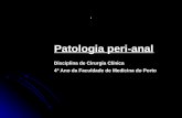 . Patologia peri-anal Disciplina de Cirurgia Clínica 4º Ano da Faculdade de Medicina do Porto.