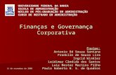 Finanças e Governança Corporativa UNIVERSIDADE FEDERAL DA BAHIA ESCOLA DE ADMINISTRAÇÃO NÚCLEO DE PÓS-GRADUAÇÃO EM ADMINISTRAÇÃO CURSO DE MESTRADO EM ADMINISTRAÇÃO.