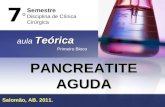 PANCREATITE AGUDA Teórica aula Teórica Primeiro Bloco 7º7º Semestre Disciplina de Clínica Cirúrgica Salomão, AB. 2011.