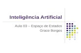 Inteligência Artificial Aula 03 – Espaço de Estados Grace Borges.