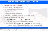 BRASIL COLÔNIA (1500 – 1822) fabiaalves2@hotmail.com AS REVOLTAS COLONIAIS 1 - REVOLTAS NATIVISTAS: Séculos XVII e XVIII (início). Sem propostas de independência.