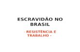 ESCRAVIDÃO NO BRASIL - RESISTÊNCIA E TRABALHO -. ANTECEDENTES DA IMPLANTAÇÃO DA ESCRAVIDÃO NO BRASIL África: comércio de escravos entre as sociedades.