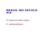 BRASIL NO SÉCULO XIX VINDA DA FAMÍLIA REAL INDEPENDÊNCIA.