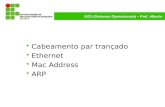 SICII (Sistemas Operacionais) – Prof. Alberto Cabeamento par trançado Ethernet Mac Address ARP.