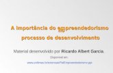 A importância do empreendedorismo no processo de desenvolvimento processo de desenvolvimento Material desenvolvido por Ricardo Albert Garcia. Disponível.