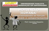 MOTIVAÇÃO HUMANA: Compreendendo as forças que movem o comportamento UNIVERSIDADE PAULISTA GRADUAÇÃO EM ENFERMAGEM Prof. Cassimiro Nogueira Junior.