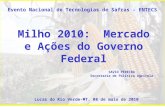 Milho 2010: Mercado e Ações do Governo Federal SAVIO PEREIRA Secretaria de Política Agrícola Evento Nacional de Tecnologias de Safras - ENTECS Lucas do.