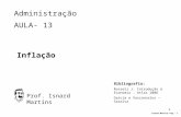1 Administração AULA- 13 Inflação Prof. Isnard Martins Bibliografia: Rosseti J. Introdução à Economia. Atlas 2006 Garcia e Vasconcelos – Saraiva Isnard.