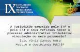 A jurisdição exercida pelo STF e pelo STJ e seus reflexos sobre o processo administrativo tributário: vinculação ou mera persuasão? Íris Vânia Santos Rosa.