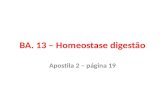 BA. 13 – Homeostase digestão Apostila 2 – página 19.
