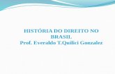 HISTÓRIA DO DIREITO NO BRASIL Prof. Everaldo T.Quilici Gonzalez.