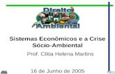 Sistemas Econômicos e a Crise Sócio-Ambiental Prof. Clitia Helena Martins 16 de Junho de 2005.