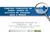 Complexo industrial da Saúde: modelo de política de inovação para o Brasil Confederação Nacional da Indústria - CNI Mobilização Empresarial pela Inovação.