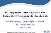 Companhia de Gás do Estado do Rio Grande do Sul VI Congresso Internacional das Rotas de Integração da América do Sul Painel: Modal de Energia e Modal de.