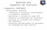 CONTROLE Segmento CONTROLE – Principais tarefas Monitorar e controlar continuamente o sistema de satélites Determinar o sistema de tempo GPS Predizer as.