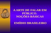 A ARTE DE FALAR EM PÚBLICO. NOÇÕES BÁSICAS EMÍDIO BRASILEIRO.