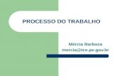 PROCESSO DO TRABALHO Mércia Barboza mercia@tce.pe.gov.br.