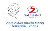 OS BIOMAS BRASILEIROS Geografia – 7º Ano.  Os Biomas Brasileiros O Brasil possui grande diversidade climática e por isso apresenta.