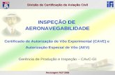 Reciclagem RCF 2005 Divisão de Certificação de Aviação Civil INSPEÇÃO DE AERONAVEGABILIDADE Certificado de Autorização de Vôo Experimental (CAVE) e Autorização.