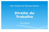 Prof. Doutor Rui Teixeira Santos Direito do Trabalho 2013/2014.