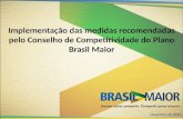 Implementação das medidas recomendadas pelo Conselho de Competitividade do Plano Brasil Maior Dezembro de 2012.