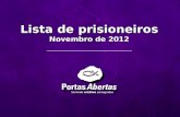 Lista de prisioneirosLista de prisioneiros Novembro de 2012Novembro de 2012.