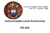 Comunicação Local Assíncrona – RS232 Tecnologia e Mídias Digitais – PUC 2002 Redes Moisés Machado Paulo Macedo Comunicação Local Assíncrona RS-232 Curso.