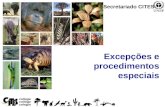 1 Excepções e procedimentos especiais Secretariado CITES.