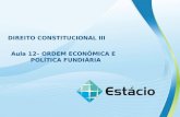 DIREITO CONSTITUCIONAL III Aula 12– ORDEM ECONÔMICA E POLÍTICA FUNDIÁRIA.
