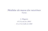 Medidas da massa dos neutrinos Teoria J. Magnin VII Escola do CBPF 14 a 25 de Julho de 2008.