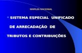 SIMPLES NACIONAL SISTEMA ESPECIAL UNIFICADO DE ARRECADAÇÃO DE TRIBUTOS E CONTRIBUIÇÕES.