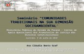 Seminário COMUNIDADES TRADICIONAIS NA SUA DIMENSÃO SOCIOAMBIENTAL Ministério Público do Estado do Paraná - Centro de Apoio Operacional das Promotorias.