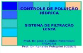 CONTROLE DE POLUIÇÃO HÍDRICA SISTEMA DE FILTRAÇÃO LENTA CONTROLE DE POLUIÇÃO HÍDRICA SISTEMA DE FILTRAÇÃO LENTA Prof. Dr. José Euclides Paterniani (FEAGRI)