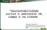 Sustentabilidade social e ambiental no campo e na cidade Adriana Gregolin Departamento de Assistência Técnica e Extensão Rural do MDA.