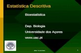 1 Estatística Descritiva 2002 © Luís Silva Bioestatística Dep. Biologia Universidade dos Açores .