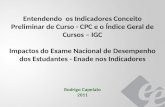 Entendendo os Indicadores Conceito Preliminar de Curso - CPC e o Índice Geral de Cursos – IGC Impactos do Exame Nacional de Desempenho dos Estudantes -