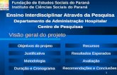 1 Visão geral do projeto Ensino Interdisciplinar Através da Pesquisa Departamento de Administração Hospitalar Centro de Pesquisas Objetivos do projeto.